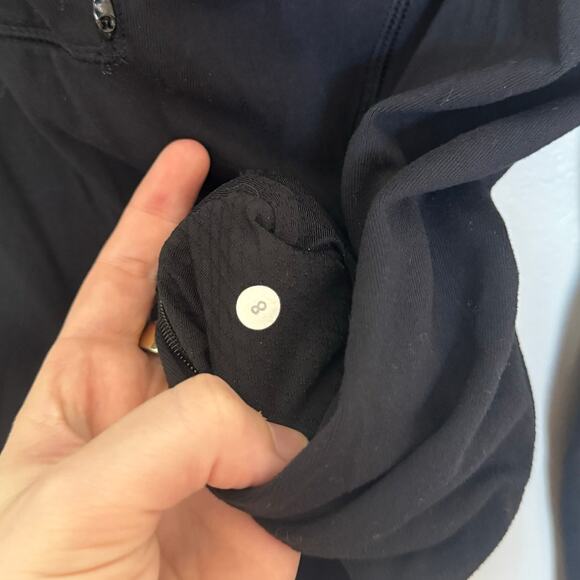 Women's Size 8 Lululemon Think Fast 1/4 Zip Jacket Black Striped Collar Rulu - Picture 4 of 8